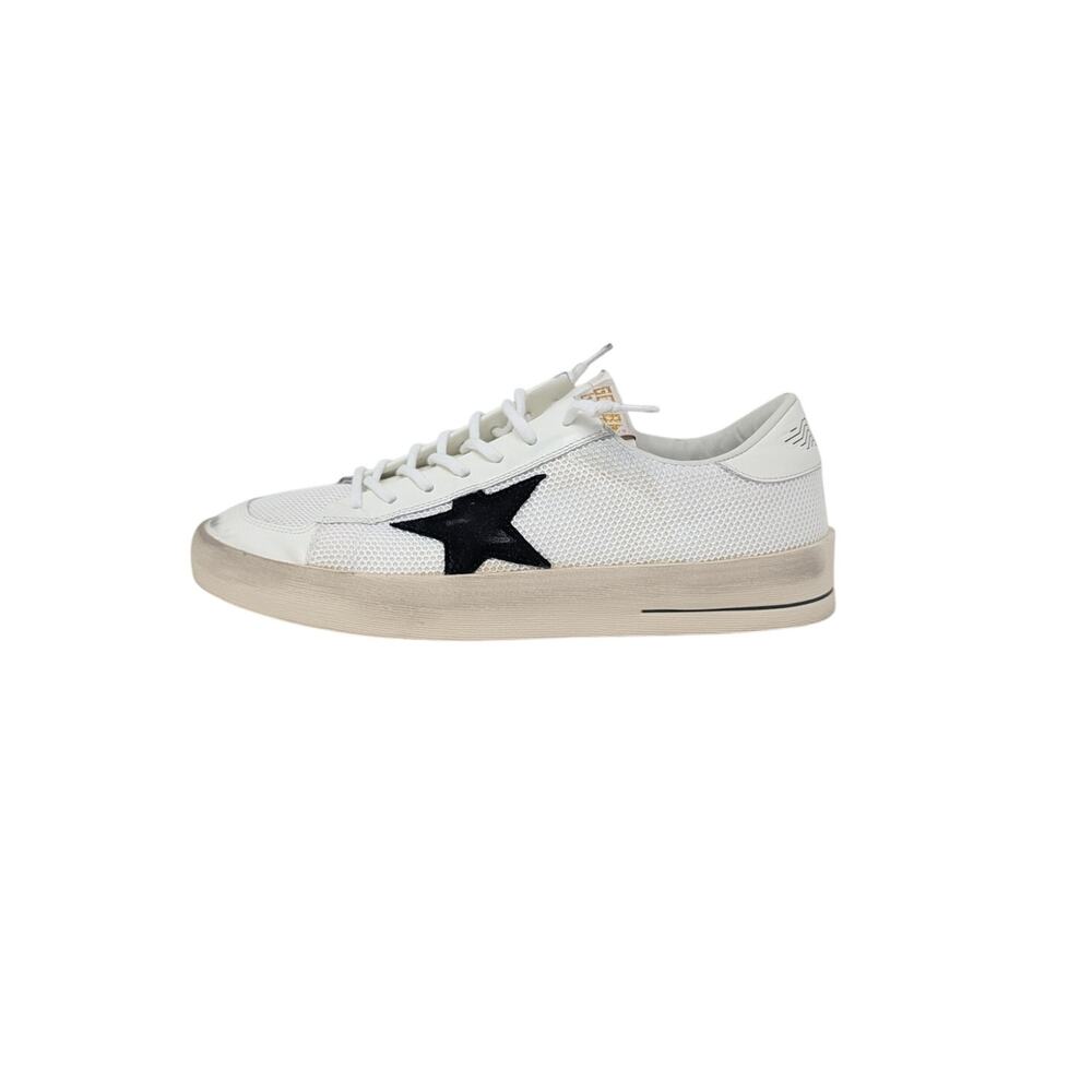 Golden Goose Stardan Men's 10 White Black Mesh Suede Star Sneakers EU 43